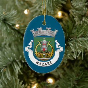Coat of Arms of Nazaré, Portugal Ceramic Tree Decoration