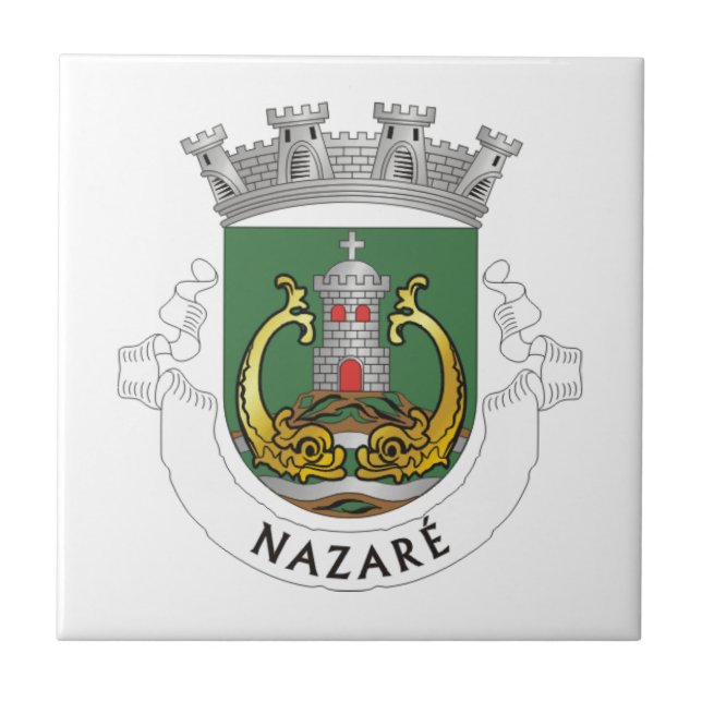 Coat of Arms of Nazaré, Portugal Tile (Front)