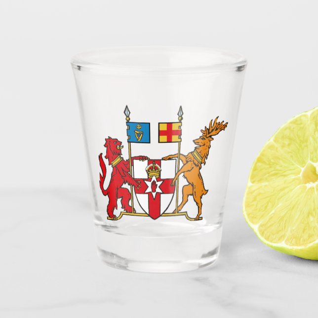 Coat of Arms of Northern Ireland Shot Glass (Front)