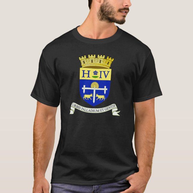 Coat of Arms of Pau, Pyrénées-Atlantiques (FRANCE) T-Shirt (Front)