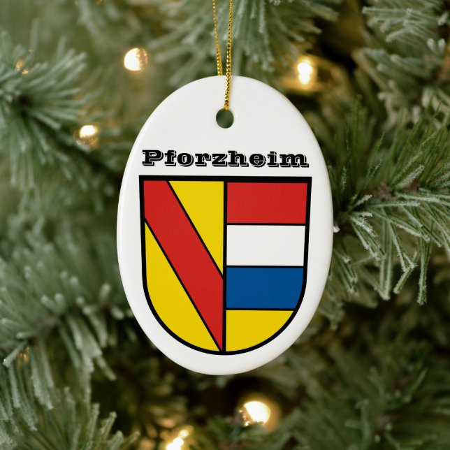 Coat of Arms of Pforzheim, Germany Ceramic Tree Decoration (Tree)