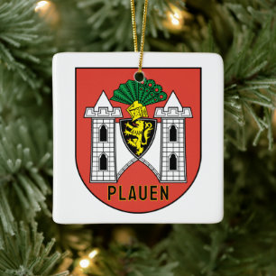 Coat of Arms of Plauen, Germany Ceramic Ornament