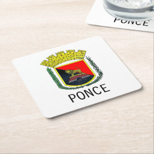 Coat of Arms of Ponce, Puerto Rico Square Paper Coaster