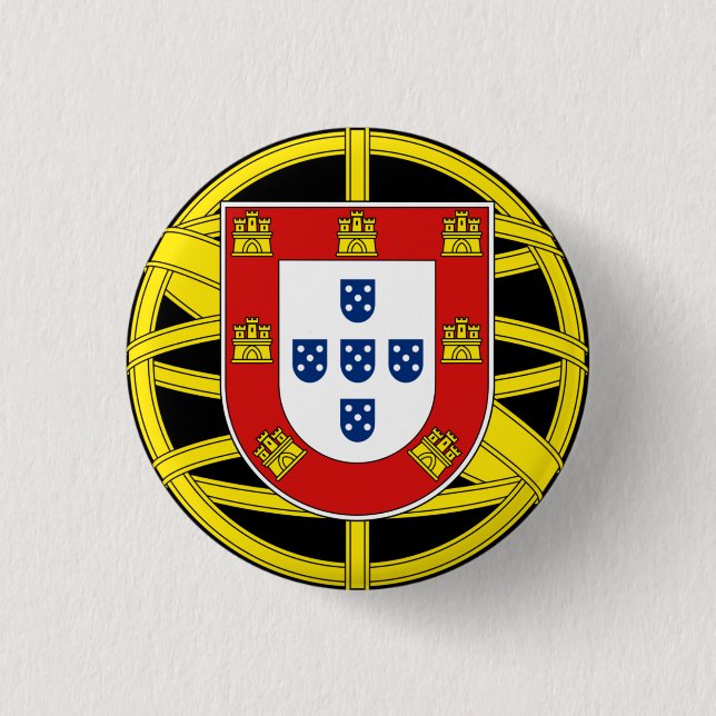 Coat of Arms of Portugal (Lesser coa) 3 Cm Round Badge (Front)