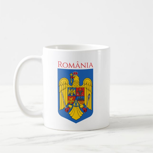 Coat of Arms of Romania Coffee Mug (Left)