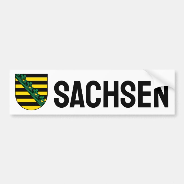 Coat of Arms of Sachsen (Saxony), GERMAN Bumper Sticker (Front)