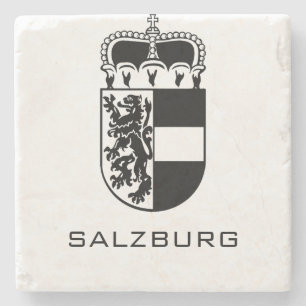Coat of Arms of Salzburg Monochrome Fine Art Stone Coaster
