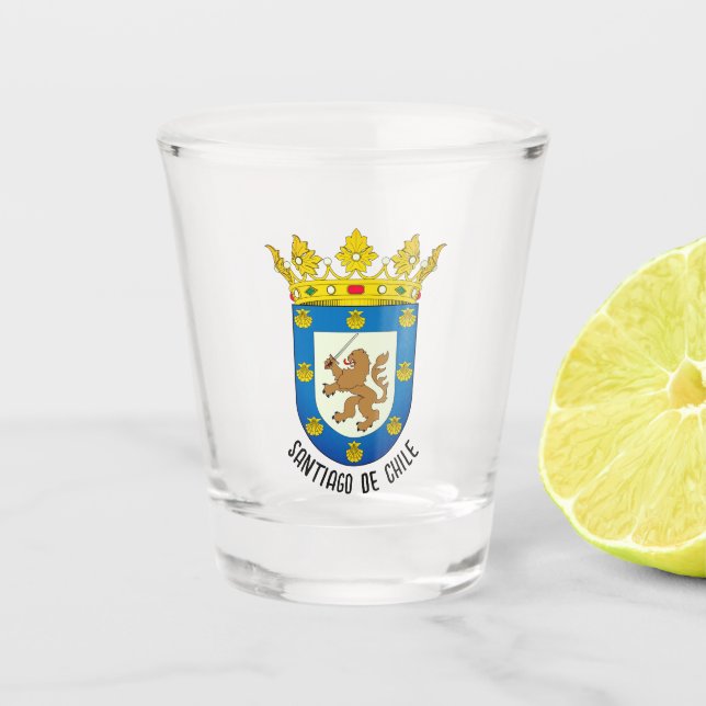 Coat of Arms of Santiago de Chile Shot Glass (Front)