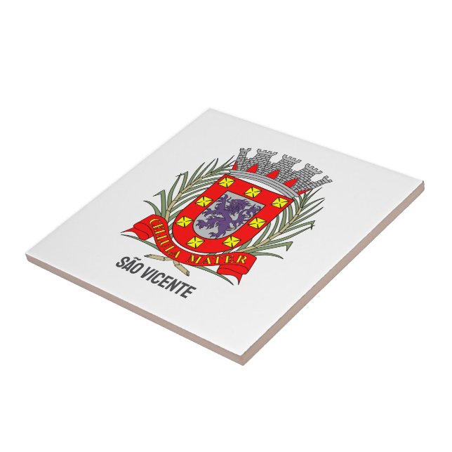 Coat of Arms of São Vicente, São Paulo Tile (Side)