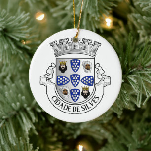 Coat of arms of Silves, Portugal Ceramic Tree Decoration