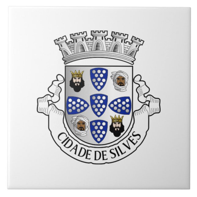 Coat of arms of Silves, Portugal Tile (Front)
