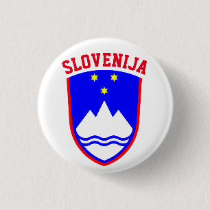 Coat of Arms of SLOVENIA 3 Cm Round Badge