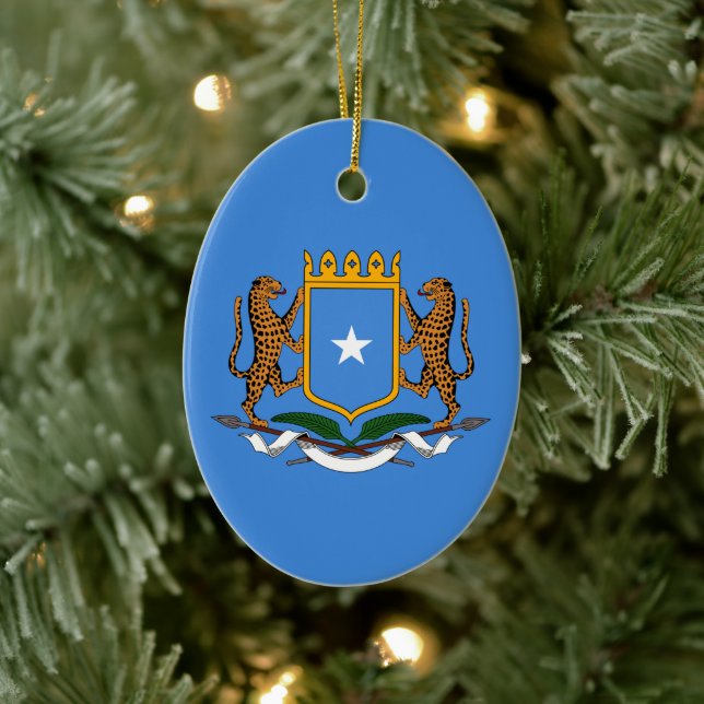 Coat of Arms of Somalia Ceramic Tree Decoration (Tree)
