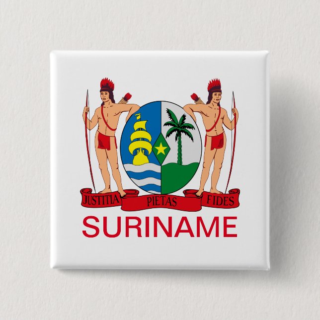 Coat of Arms of Suriname Button (Front)