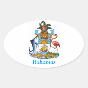 Coat of arms of the Bahamas Oval Sticker