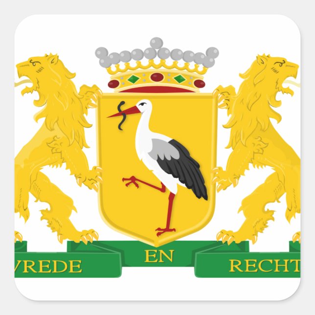 Coat of arms of The Hague Square Sticker (Front)