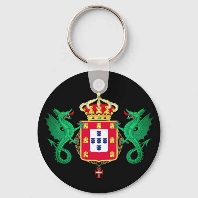 Coat of Arms of the Kingdom of Portugal 1640-1910 Key Ring (Front)