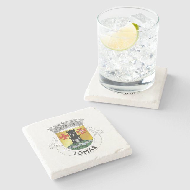Coat of Arms of Tomar, PORTUGAL Stone Coaster (Side)