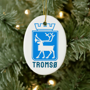 Coat of arms of Tromsø, NORWAY Ceramic Tree Decoration