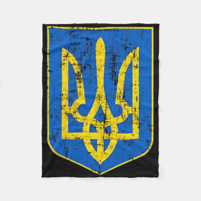 Coat Of Arms Of Ukraine 2  Fleece Blanket (Front)