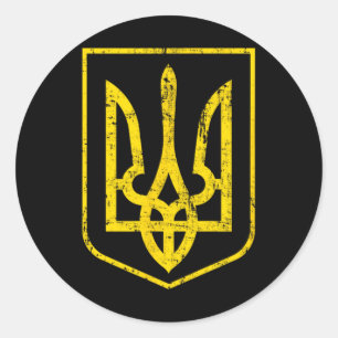 Coat Of Arms Of Ukraine 4  Classic Round Sticker