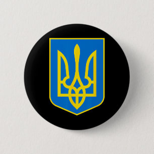 Coat Of Arms Of Ukraine - Slava Ukraini 2  6 Cm Round Badge