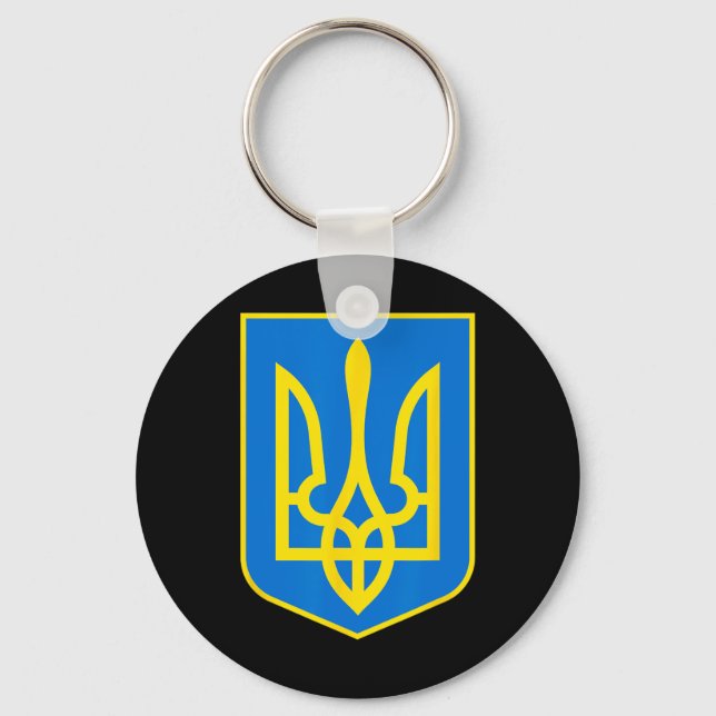 Coat Of Arms Of Ukraine - Slava Ukraini 2  Key Ring (Front)