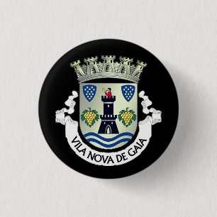Coat of Arms of Vila Nova de Gaia, PORTUGAL 3 Cm Round Badge