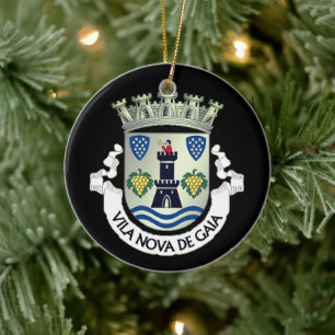 Coat of Arms of Vila Nova de Gaia, PORTUGAL Ceramic Tree Decoration
