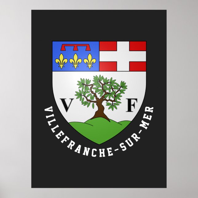 Coat of Arms of Villefranche-sur-Mer, France Poster (Front)