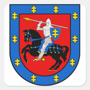 Coat of Arms of Vilnius County Square Sticker