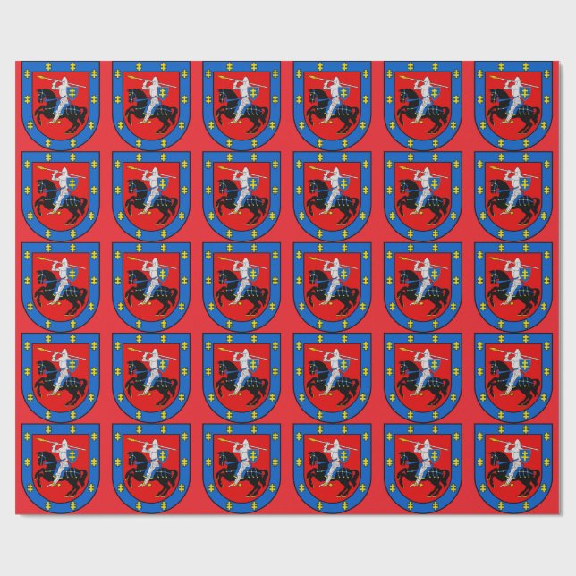 Coat of Arms of Vilnius County Wrapping Paper (Flat)