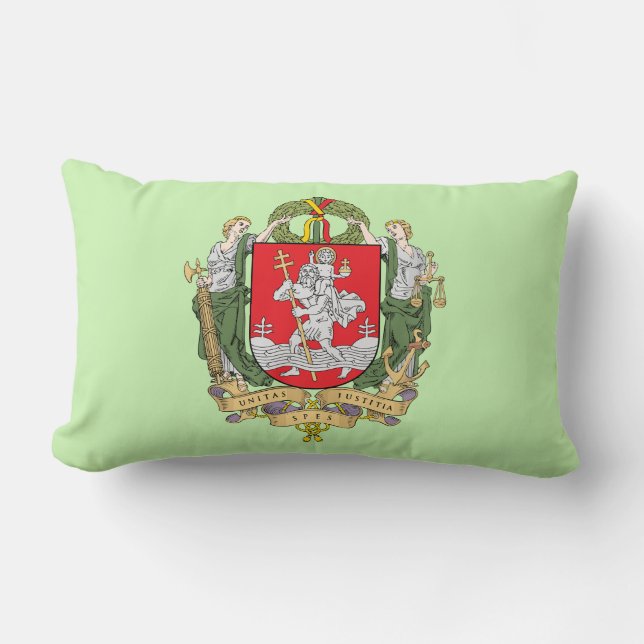 Coat of arms of Vilnius, Lithuania Lumbar Pillow (Front)