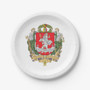 Coat of arms of Vilnius, Lithuania Paper Plates