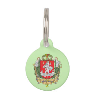 Coat of arms of Vilnius, Lithuania Pet Name Tag