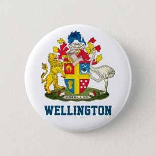 Coat of Arms of Wellington, New Zealand 6 Cm Round Badge