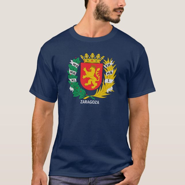 Coat of Arms of Zaragoza, SPAIN T-Shirt (Front)