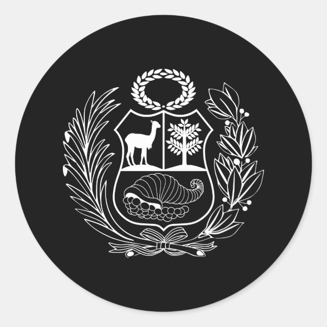 Coat of Arms Peruvian Flag  Classic Round Sticker (Front)