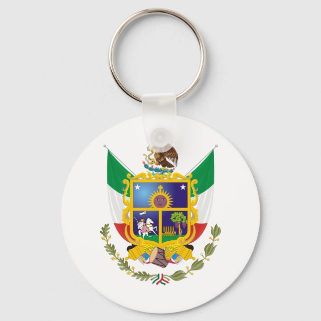 Coat of Arms Queretaro Official Mexico Symbol Logo Key Ring (Front)
