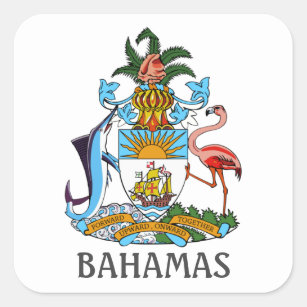 Coat of arms - the Bahamas Square Sticker