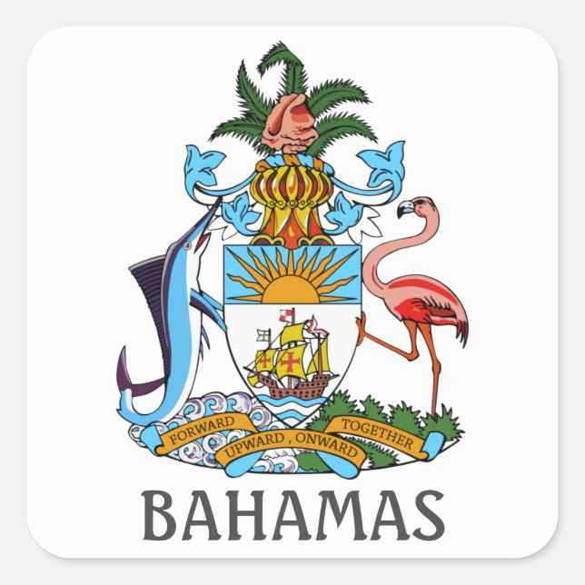 Coat of arms - the Bahamas Square Sticker (Front)