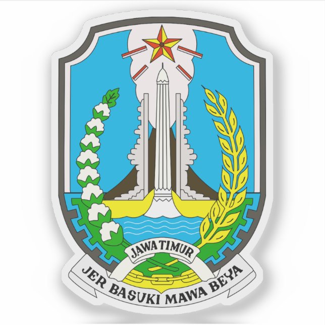 Coat of arms the East Java province, Indonesia (Front)