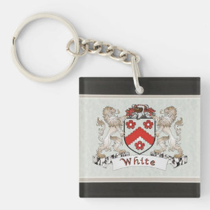 Coat of Arms White last name Key Ring