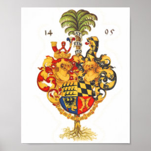 Coat of Arms with a Palm tree Poster