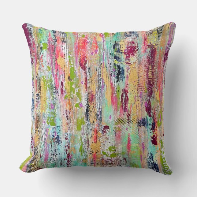Coat of Many Colours 20 x 20 Cotton Throw Pillow (Front)