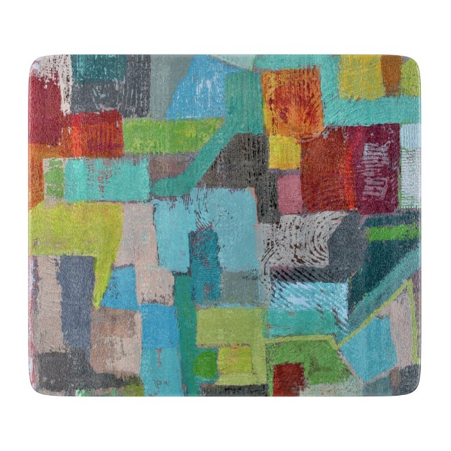 Coat of Many Colours 6 x 7 Deco Glass Cutting Boar Board (Front)