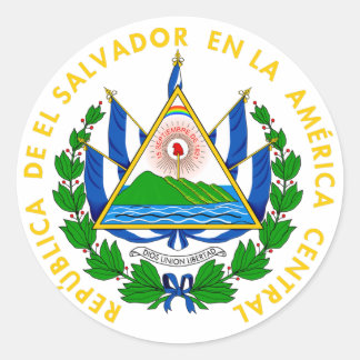 Coats of arms of El Salvador Flags of the World Classic Round Sticker