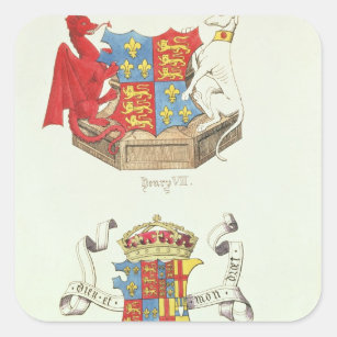 Coats of Arms of Henry VII  and Elizabeth of York Square Sticker