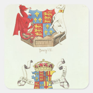 Coats of Arms of Henry VII and Elizabeth of York Square Sticker