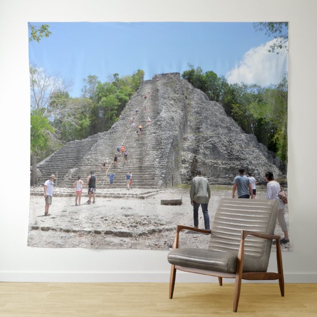 Coba Pyramid Mayan Ruins Riviera Maya Mexico Tapestry (In Situ (Horizontal))